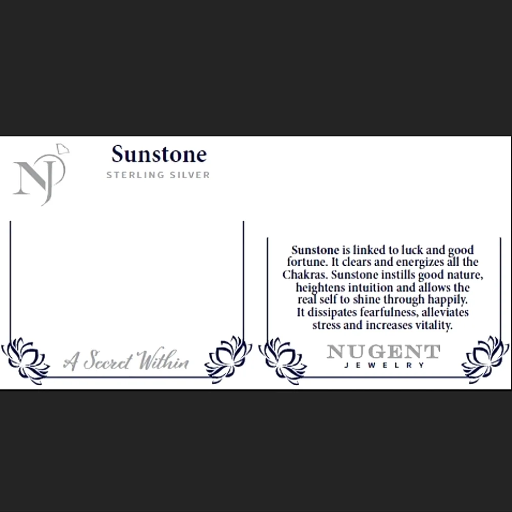 925 Sterling Silver sterling sunstone